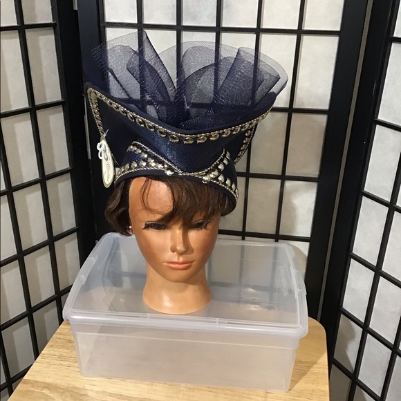 New York Adolfo Realites Paris Accessories - NWT VTG New York Adolfo Realites Absolutely Gourgous Vintage Blue Fascinator